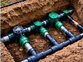 وصلات ومكونات شبكة ري الحدائق